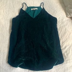 NWOT LOFT Emerald green velvet tank